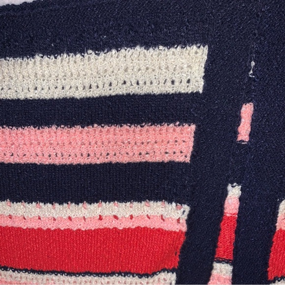 Lane Bryant  Striped Short Sleeve Cropped Knit Open Front Cardigan 22/24 - Picture 5 of 6